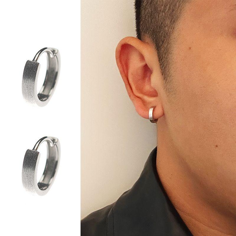 

Yijianstudio 925 Sterling Silver Earrings for Men Elegant Earrings Women Couple Wide Face Ear Clip Ear Studs Trendy Accessible Luxury Single