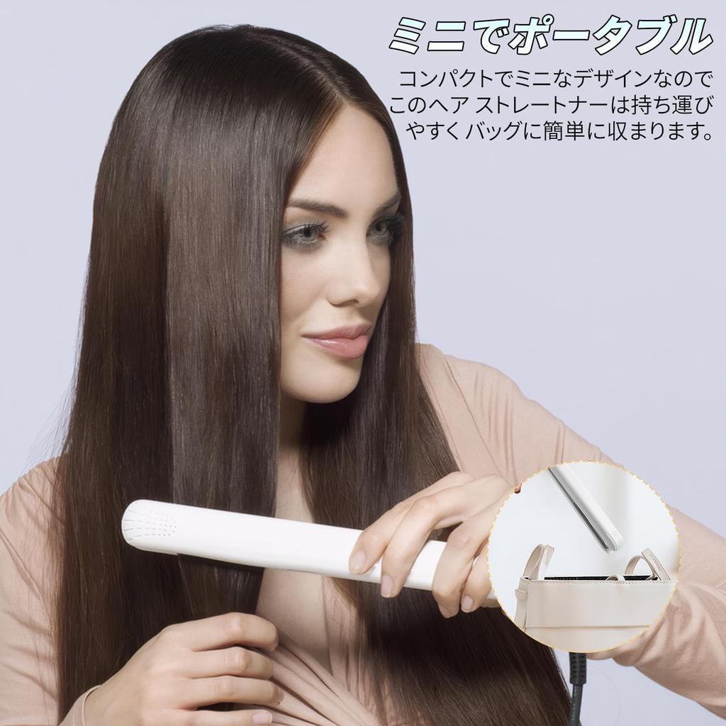 BLOOPIC Mini Portable Hair Curling USB Plug and Lightweight Safe Travel Home Business Trip Hair Iron 2-in-1 Iron, & Straightening, Type-C Play, &