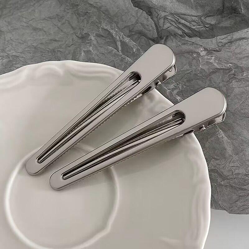 20 Pièces Pinces à Cheveux Fille Y2K Pince Bec de Canard en Métal Argenté Pinces à Cheveux pour Femmes Frange Latérale Dames Barrettes Accessoires pour Cheveux