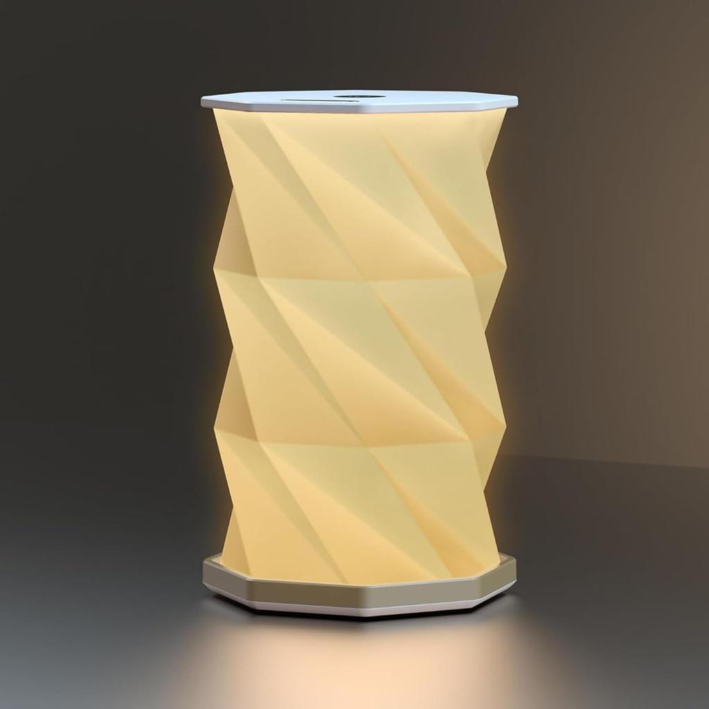 Rotating Foldable Night Light Paper Lantern Portable Atmosphere Light LED Touch Dimmer Bedhead Decoration Gift Table Book Light
