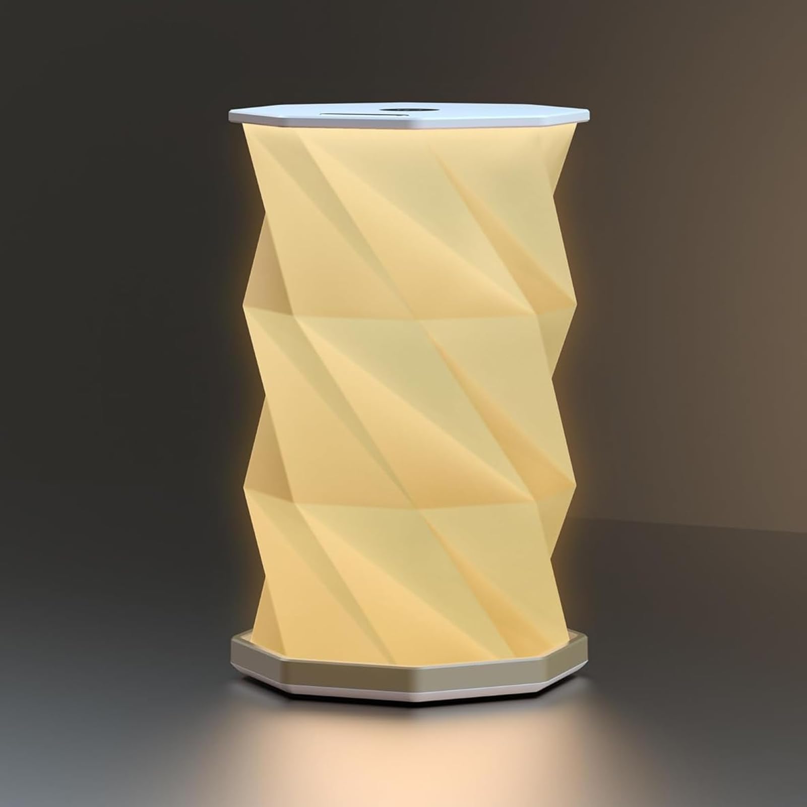 

Rotating Foldable Night Light Paper Lantern Portable Atmosphere Light LED Touch Dimmer Bedhead Decoration Gift Table Book Light білий