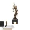 Lady Justice Figurines Resin Sculpture Decoration With Clock Desktop Sculpture Craft For Home Office Study Living Room Bedroom