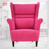 Zoja Scandinavian Family Furniture Wing Chair Fuchsia Magenta Pink Comfortable