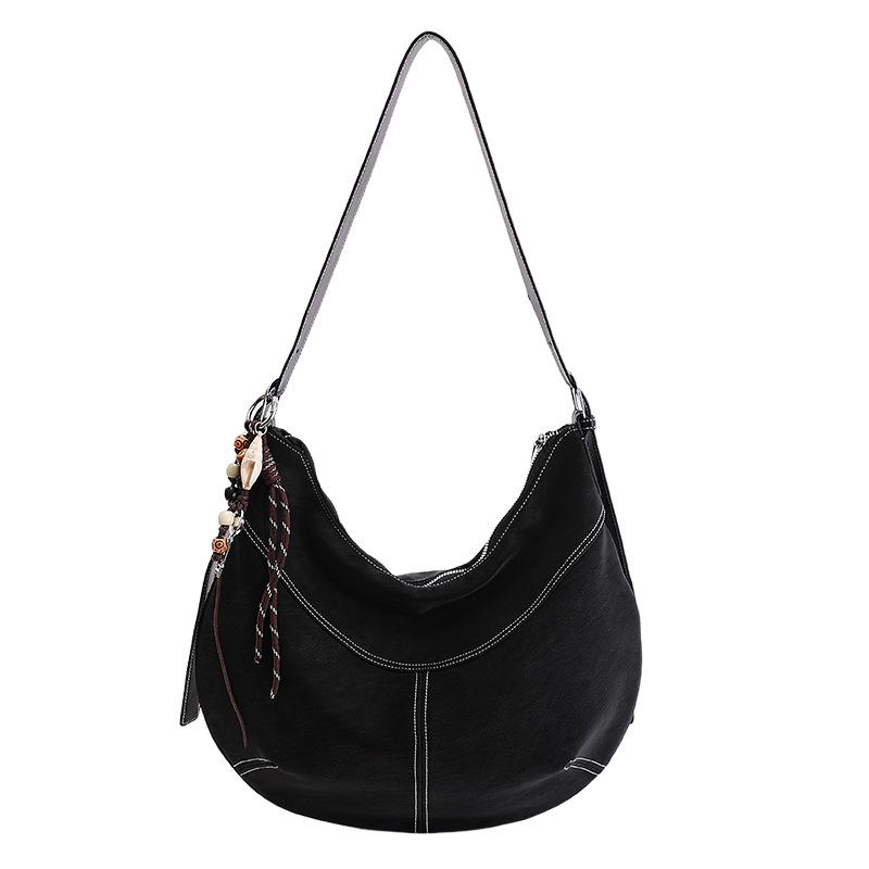 

New Retro Simple Crossbody Bags for Women Large Capacity Suede Shoulder Bag Fashi Commuter Tote Versatile Texture Storage Bags чёрный