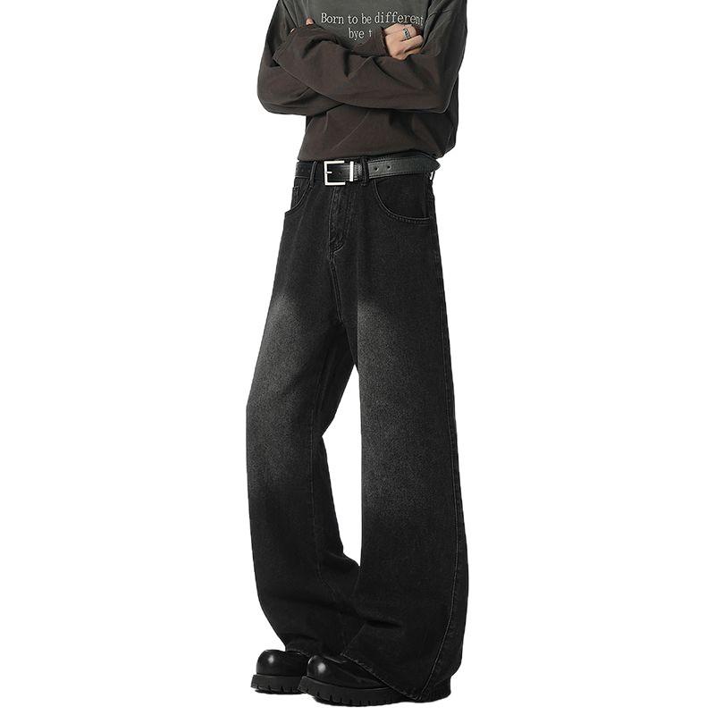 Minger | American high street trendy brand micro-pull jeans men's autumn new loose wide-leg drape trousers