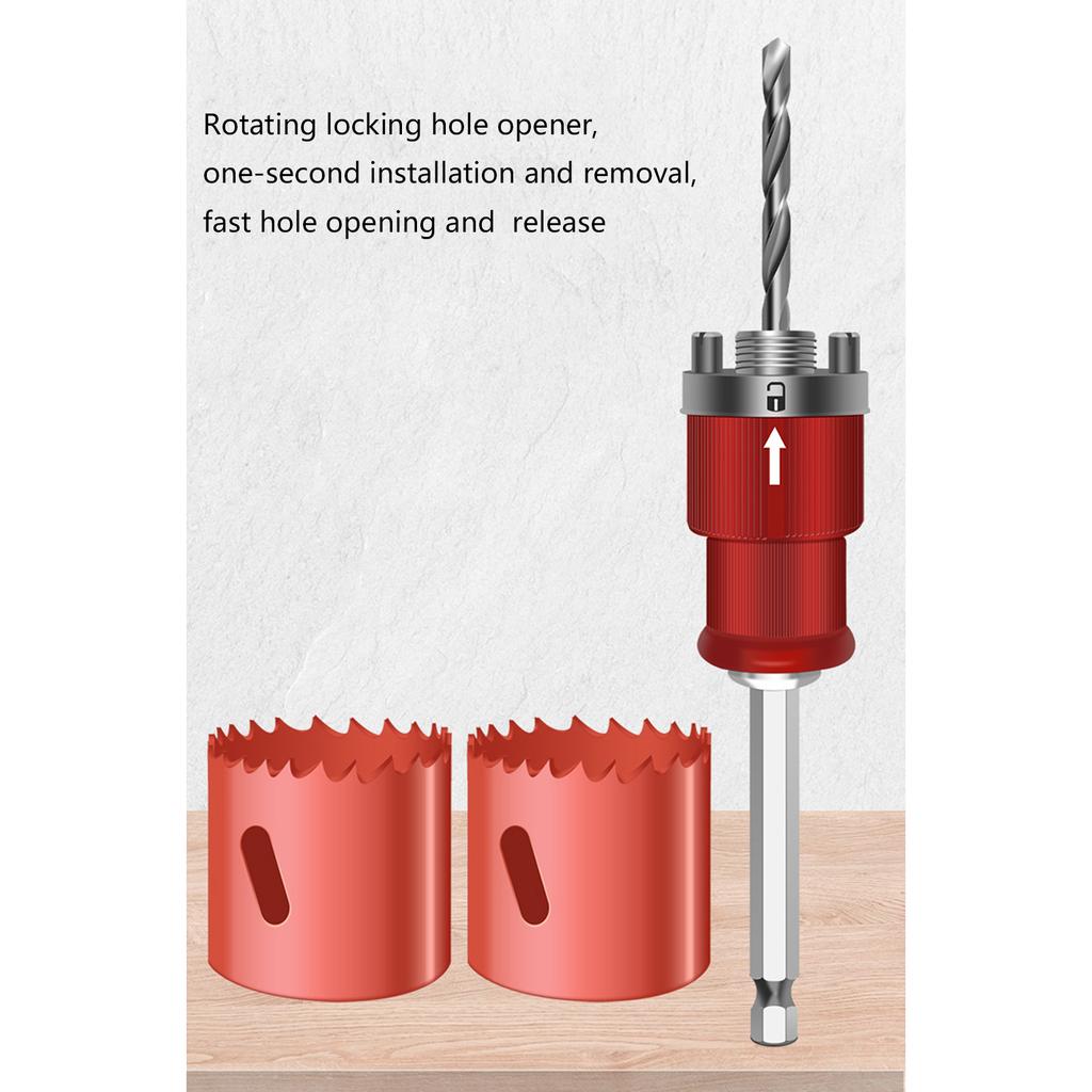 Carbon Steel Multipurpose Quick Release Hole Saw Arbor Drill Bit for Plasterboard Plastic All Pipe&38mm+ Bi Metal Cutter