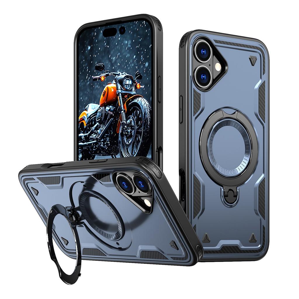 iPhone 16 Hybrid Armor Trendy MagSafe Case - Blue