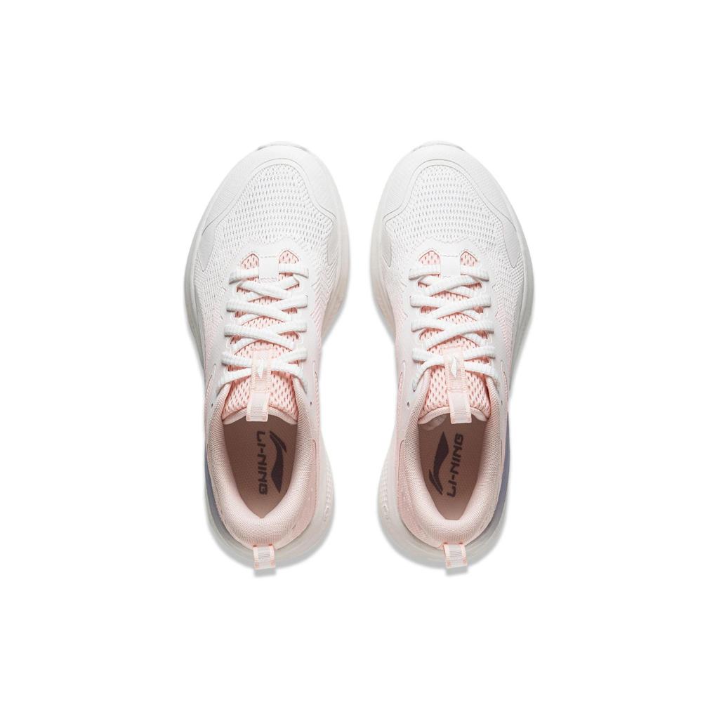New LiNing Cushioned Wear-Resistant Lightweight Low-Top Casual Shoes Women's White Pink AGLU260-4