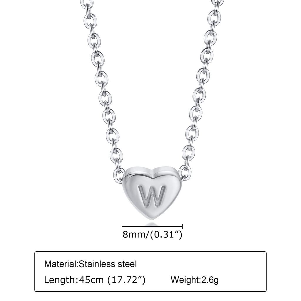 Stainless Steel Heart Letter Necklace 26 Letter Love Necklace, Quanxi Water Jewelry Pn-1670
