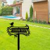 Metal Garden Bird Stake Laser Cut Iron Art Outdoor Home Decor Custom
