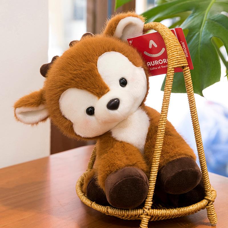 Niedliche sitzende Hirsch-Stofftiere für Kinder Schlafkomfortkissen Aktivitätsgeschenk Büro-Dekorationen