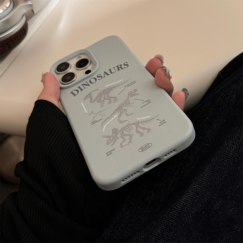 iPhone16 15 14promax Anti-Shock Case Compatible and Suitable for iPhone13 12 Personalised Retro Dinosaur Bone