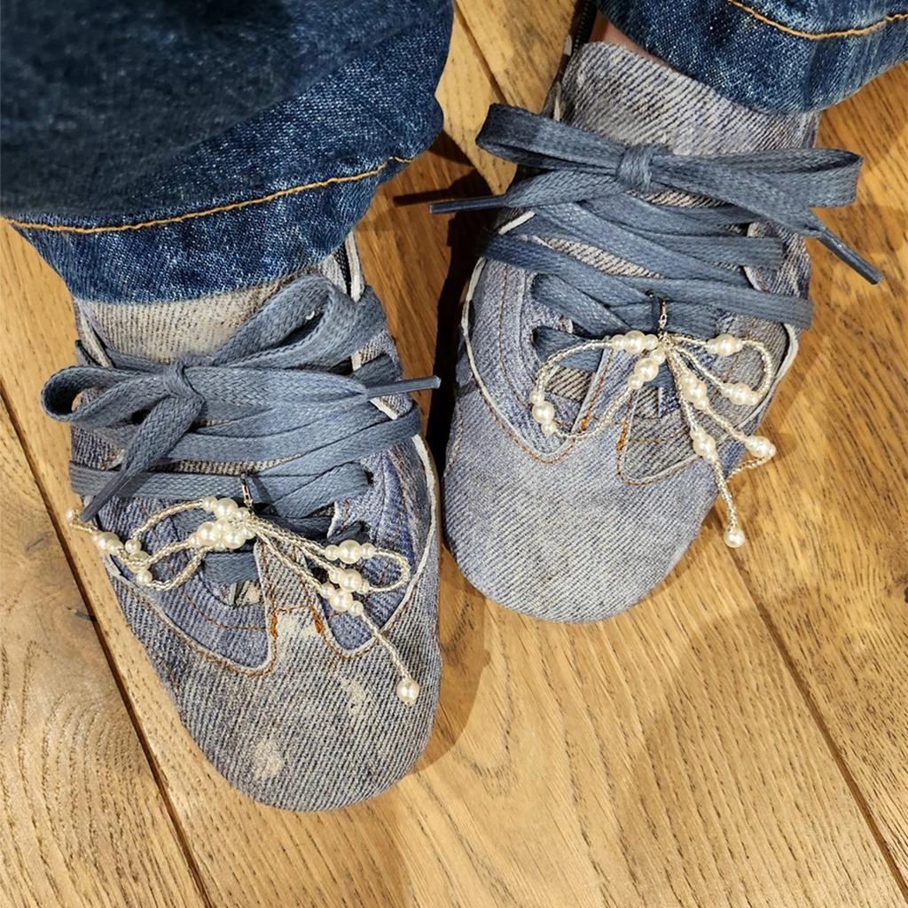 Fashion 2024 New Spring Women Ballet Shoes Fashion Blue Denim Flat Shoes Round Toe Shallow Slip On Ladies Ballerinas Shoes Mary Jane