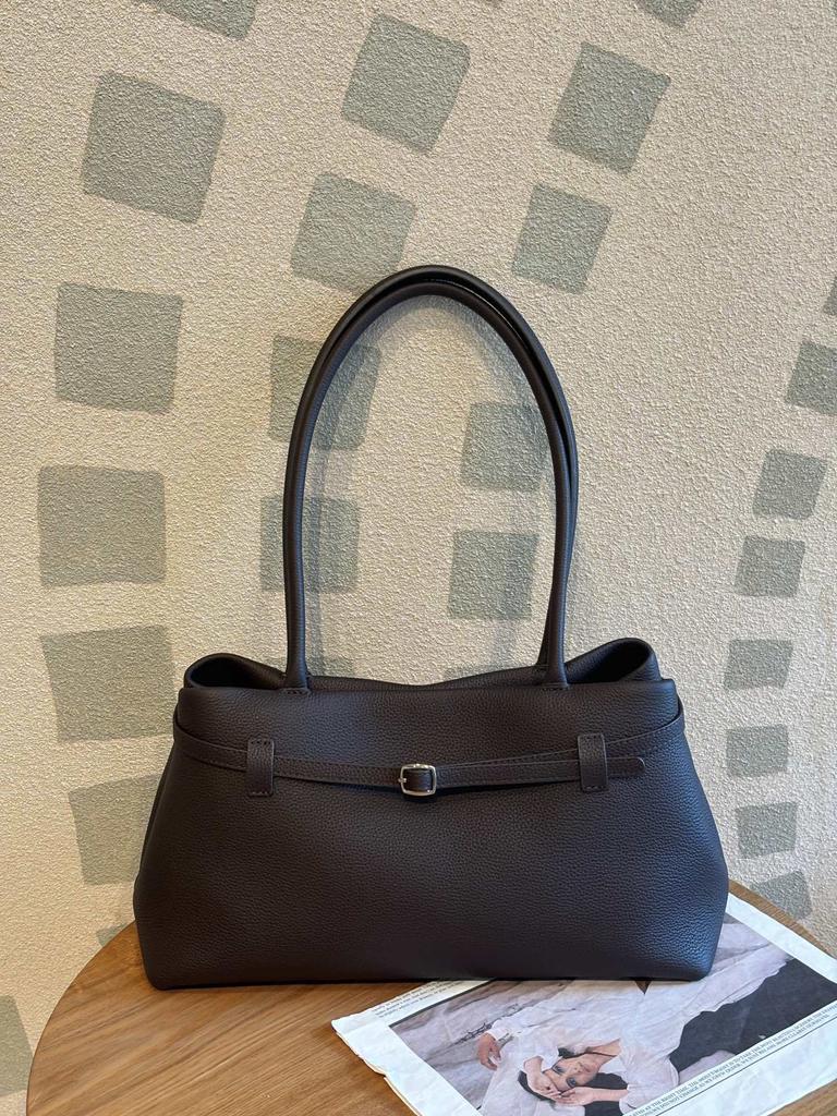 First Layer Cowhide Premium Belt Tote Bag Niche Design Leather Handbag Versatile Commuter Shoulder Armpit Bag