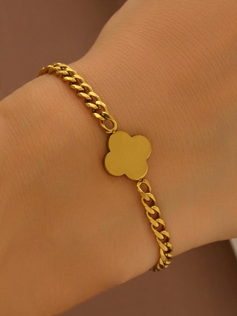 Exklusivt armband i titanstål för kvinnor: Guld, Helt Diamant, Icke-bleknande Europeisk & Amerikansk Stil