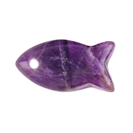 Ciondolo Piccolo Pesce 22mm con Sei Cristalli Sintetici Rari Fatto a Mano Materiali Naturali Levigato Liscio Fascino per Gioielli DIY
