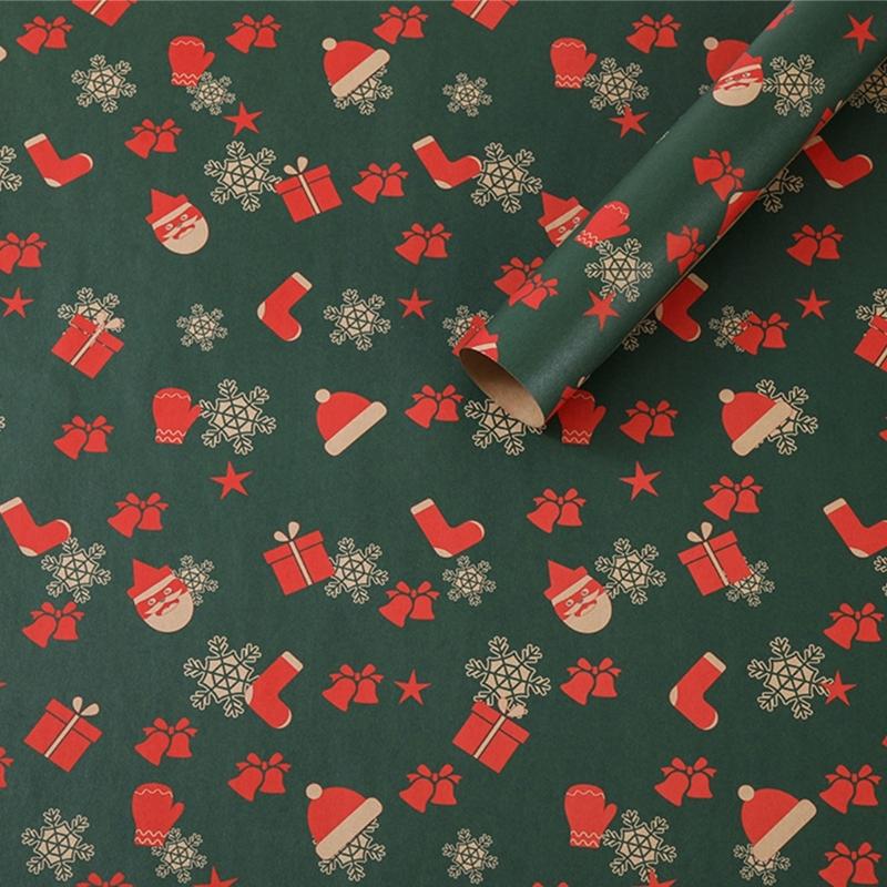Christmas Themed Wrapping Paper Set 5 Pack 50x74cm Thick Recyclable Materials Assorted Seasonal Artwork
