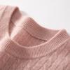 Women's Cashmere Round Neck Cable Knit Sweater - Soft, Comfortable, and Versatile for Autumn and Winter