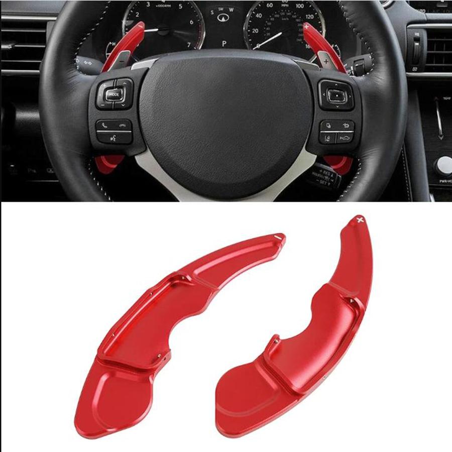 Aluminum Steering Wheel Paddle Shifter Extension For Lexus NX IS RC Red