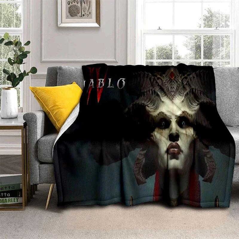 

Classics Diablo Game Gamer Cartoon Blanket,Soft Throw Blanket for Home Bedroom Bed Sofa Picnic Travel Office Cover Blanket Kids 75x90cm