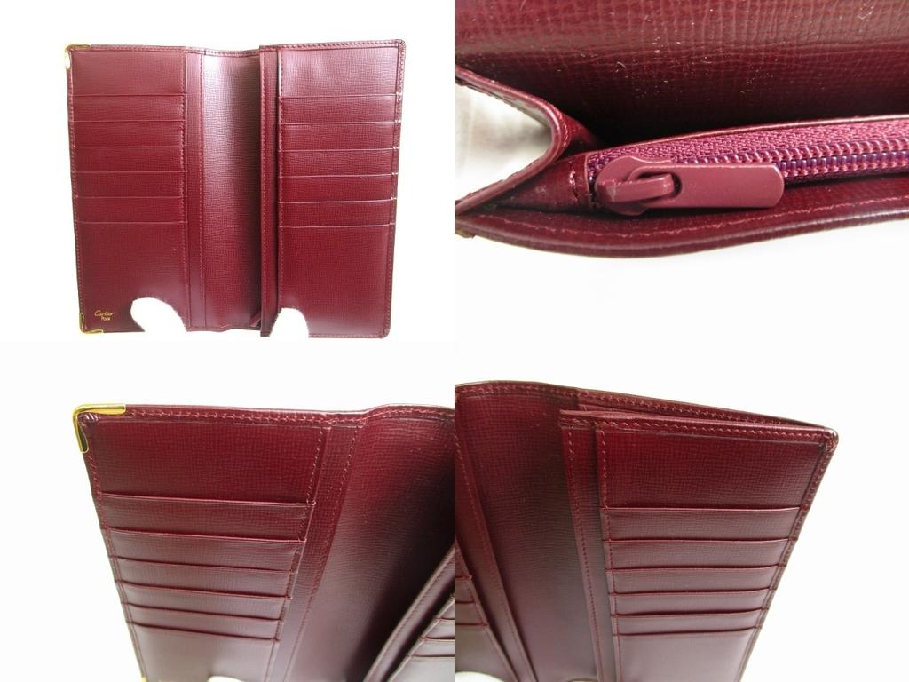 Authentic Cartier Must de Cartier Bordeaux Leather Bifold Long Wallet #a754  Refurbished