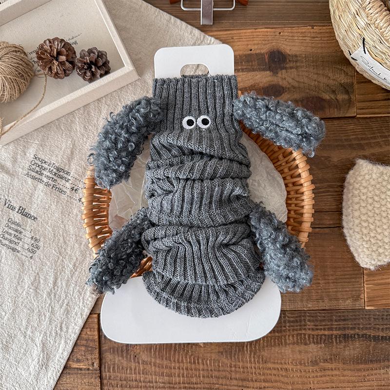 Girls' Korean Style Puppy Ear Leg Warmers - Cute, Warm, Autumn/Winter Calf Socks & Boot Covers