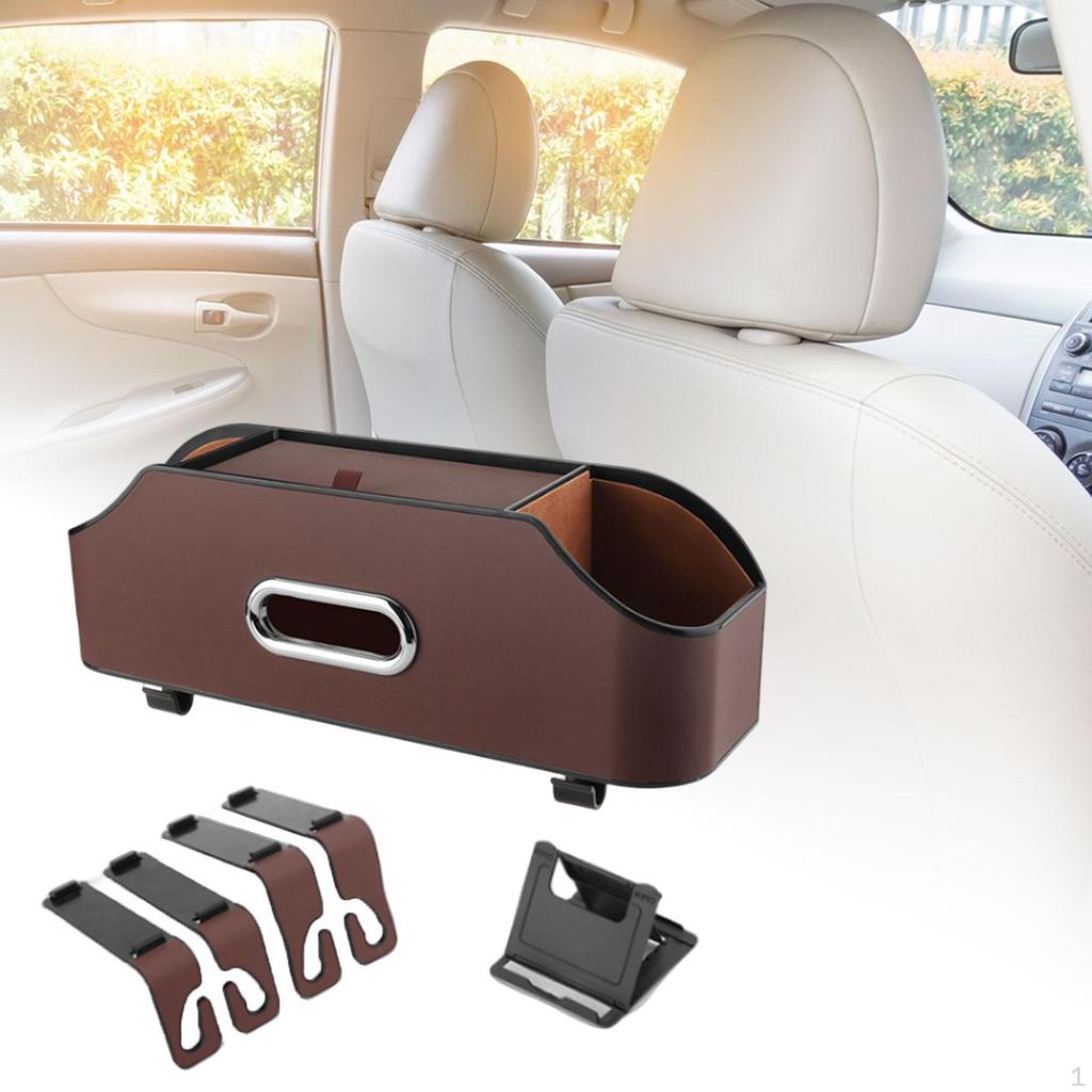 Back Storage Box Car Travel Accessories Stowing Tidying Hanger Organizer Leather Backseat