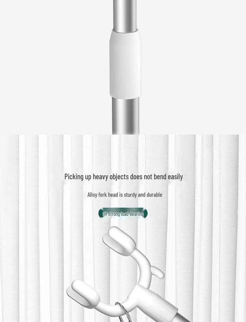 Retractable Stainless Steel Clothes Drying Pole - Extended Balcony Support for Hanging and Sunning Garments.