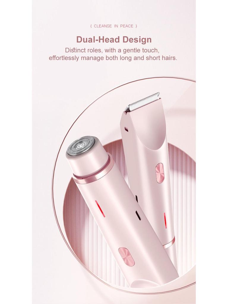 Double-Head Electric Epilator - Women's Intimate Shaver for Pubic Hair Removal