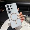 Ultra Thin Transparent PC Magnetic Phone Case For Samsung Galaxy S26 S2 S24 S23 Ultra Plus For  Wireless Charging Cover