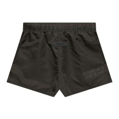 Fear of God Essentials Herbst/Winter 22 Laufshorts mit einfarbigem Logo-Etikett Unisex Unterteile Off-Black Heather-Grey FOG-FW22-704