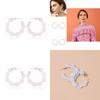 Elegant White U-shape Alloy Earrings Ideal For Weddings And Celebrations