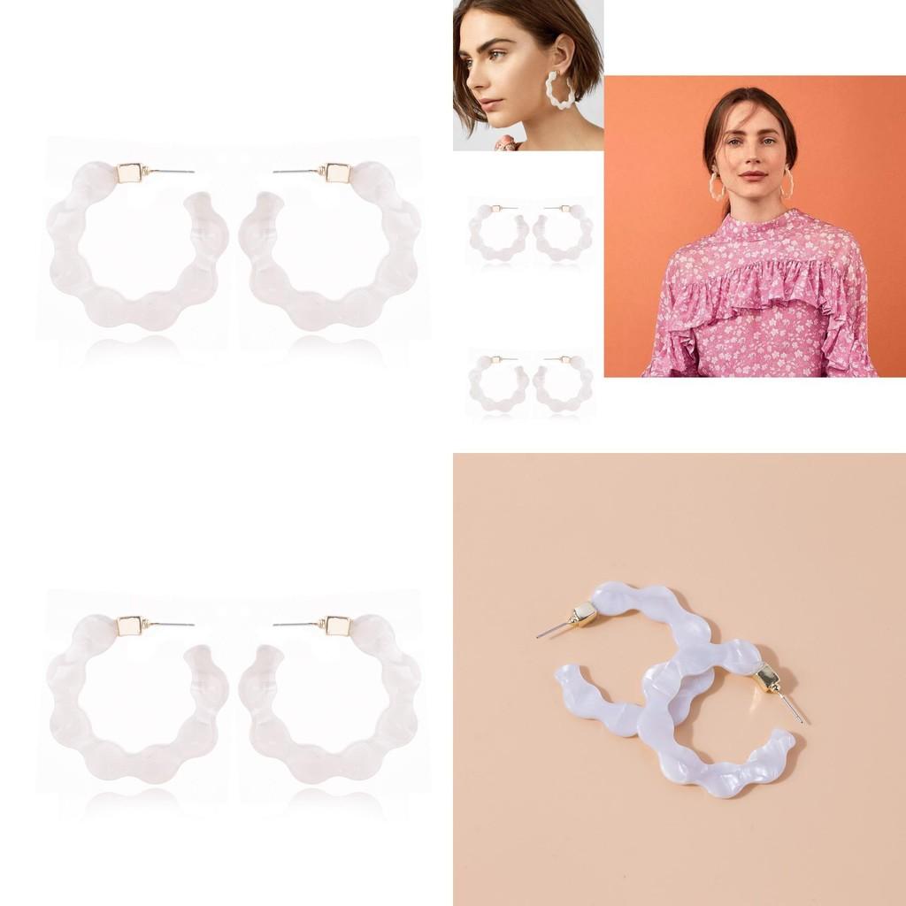 Elegant White U-shape Alloy Earrings Ideal For Weddings And Celebrations