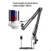 Gaming USB Podcast Angle Adjustable Computer Mic with Flexible Hanging Arm for PC