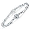 Decent Gift Single Row Full Diamond Light Luxury Fashion Bracelet for Women High Carbon Lab Diamond  Platinum, Exquisite