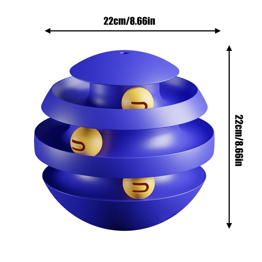 

Игрушка для кошек и собак, 3 уровня, обучающая игрушка для котят, развивающая кошачью сообразительность, трехдисковые игрушки синий