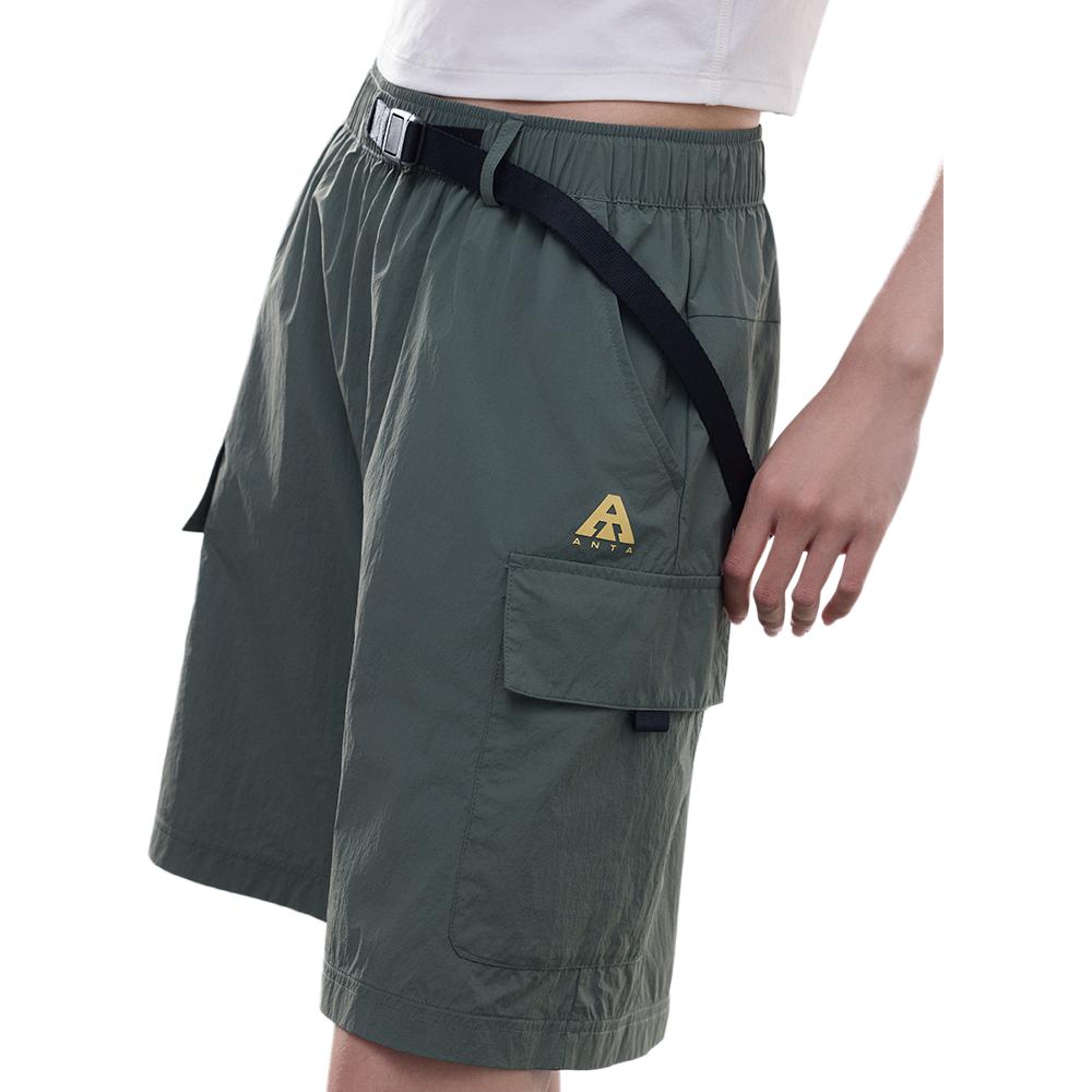 Anta Outdoor Series Solid Color Breathable Versatile Casual Five-Point Shorts Women shorts Seaweed-Green 962526502-2