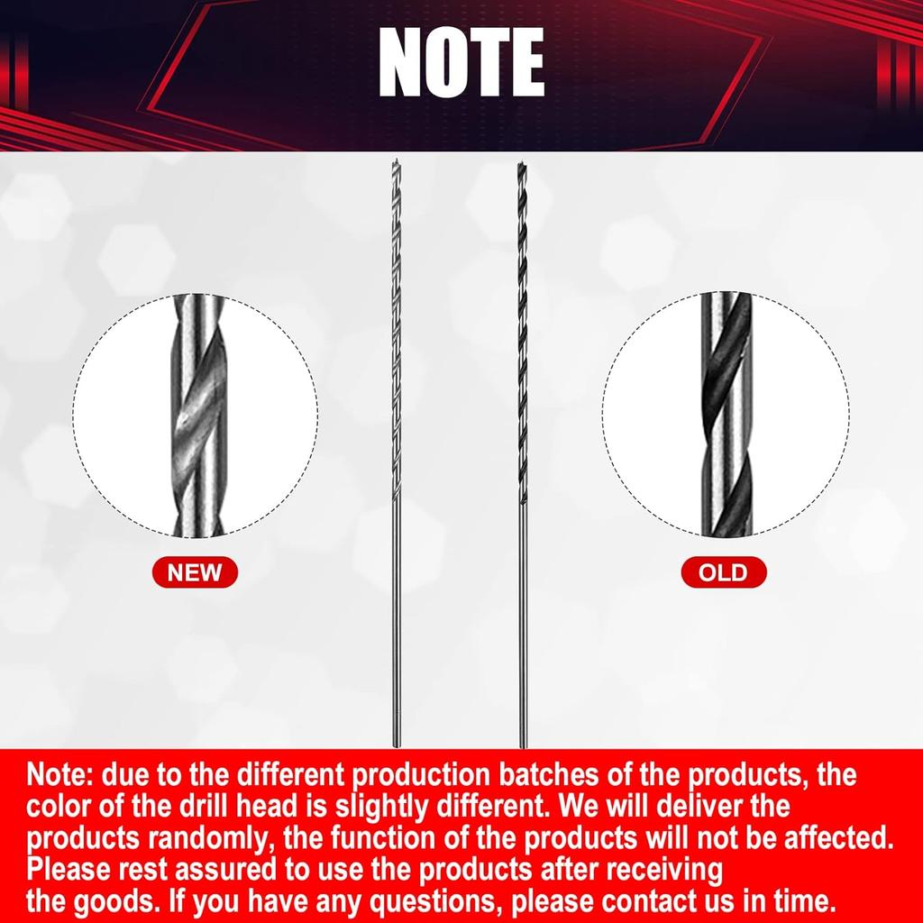 7 Pcs Extra Long Brad Point Drill Bit Set,12" 300mm Carbon Steel Wood Drill Bits Set,Fit for Bench Hand and Conventional Electric Drill
