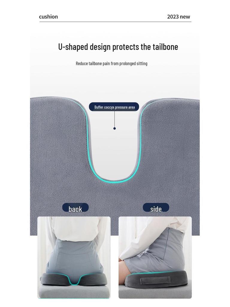 Memory Foam Breathable Coccyx Seat Cushion for Office Chair or Stool