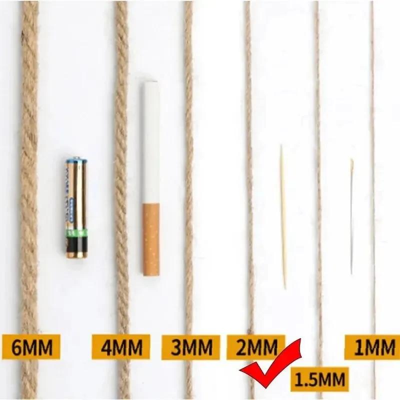 Natural Unbleached Jute Rope 50/80/100m Twine 1-2mm for Crafts Gift Wrapping Garden Tying Home Decor Wedding & Party Decoration