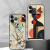 Geometric Bauhaus A-Art Phone Case For iPhone 17,16,15,14,13,12,11 Plus,Pro Max,XS,Soft Silicone Black Cover