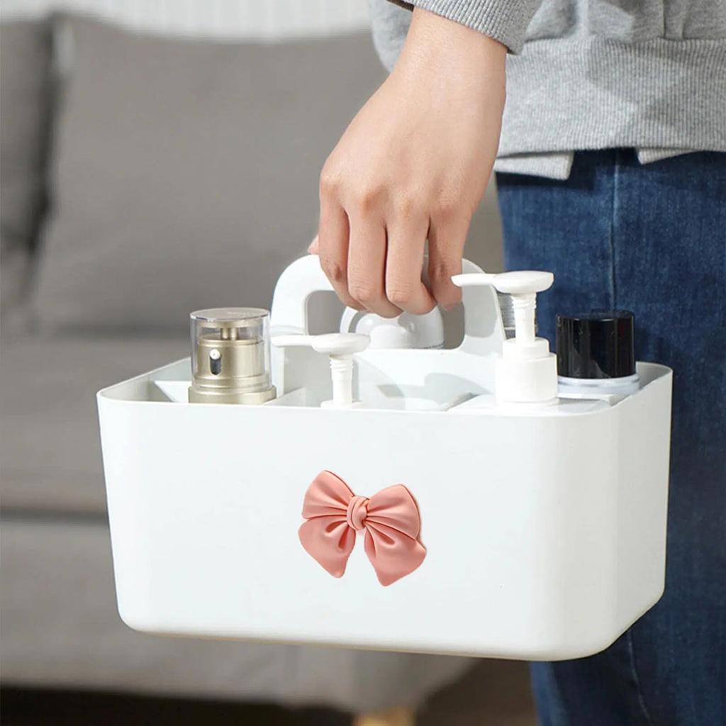 Desktop Cosmetic Organiser, Pen and Desk Organiser, Split Marker Organiser with Handle Bracket Portable Utility Fixed Container