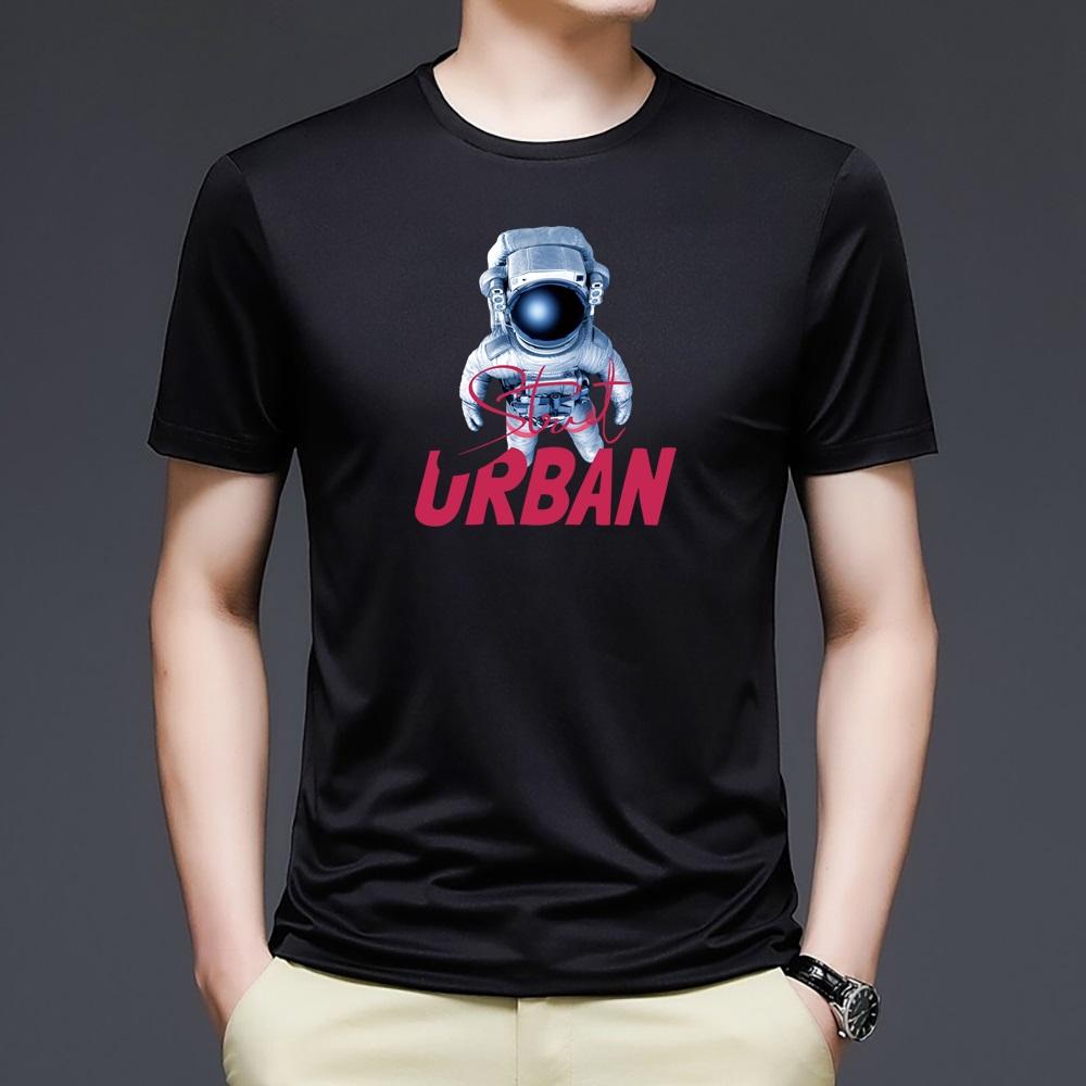 Summer Top Mens T Shirts Harajuku Casual Clothes Short Sleeve Fashion Astronaut Printed O Collared Tshirts Fashion Soft Pullover