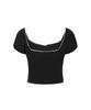 Moabel Coquette Puff Top - Black