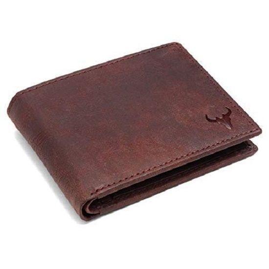 Leather Wallet for Men I Handcrafted I Credit/Debit Card Slots I 2 Currency Compartments I 2 Secret Compartments (Brown)