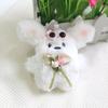 Blushing Bunny Plush Keychain - Adorable Rabbit Pendant and Puppy Doll Ornament.