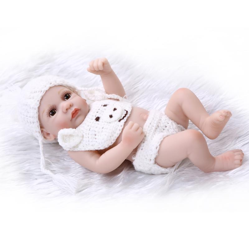 Soft Silicone Realistic Baby Doll - Mini Bath Role-Play Toy 27 cm