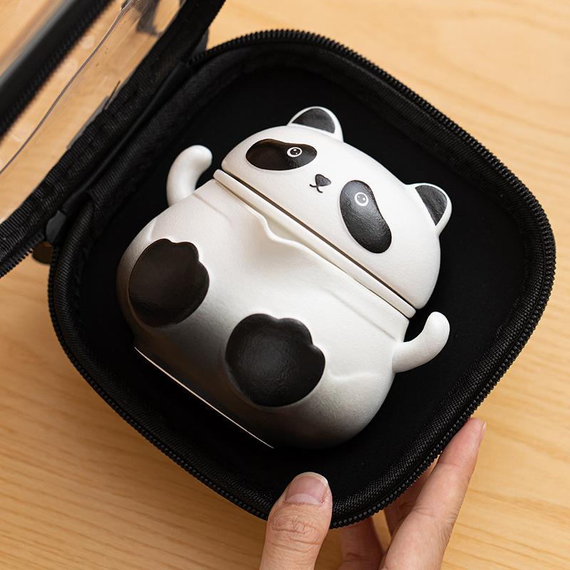 Panda travel tea set outdoor portable express cup set carry-on storage bag company activities store gifts