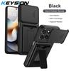 KEYSION Card Holder Bag Phone Case for Motorola MOTO G86 G67 G57 Power G56 5G Slide Camera Protection Kickstand Shockproof Cover
