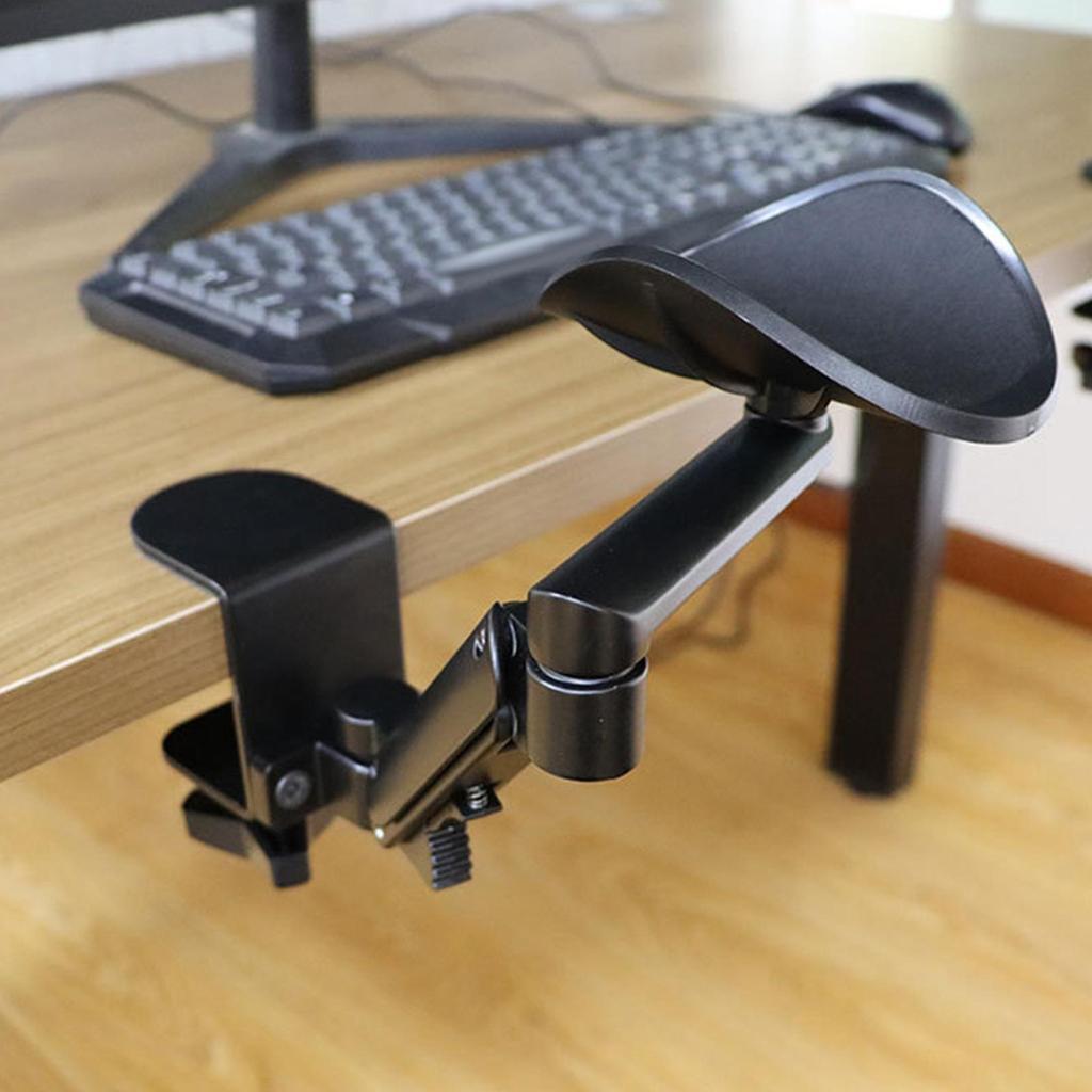 Ergonomic Adjustable Arm Rest for Desk Metal Rotating Wrist Support Bracket Console for Computer Office Laptop Hand Rest